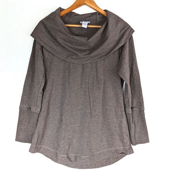 SOFT SURROUNDINGS cowl neck damask tan sweater - Picture 2 of 12